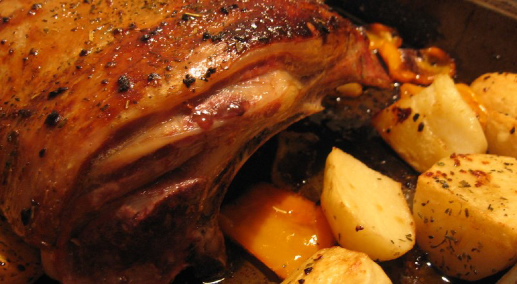 Roast Lamb with Roast Potato, Pumpkin & Sauce